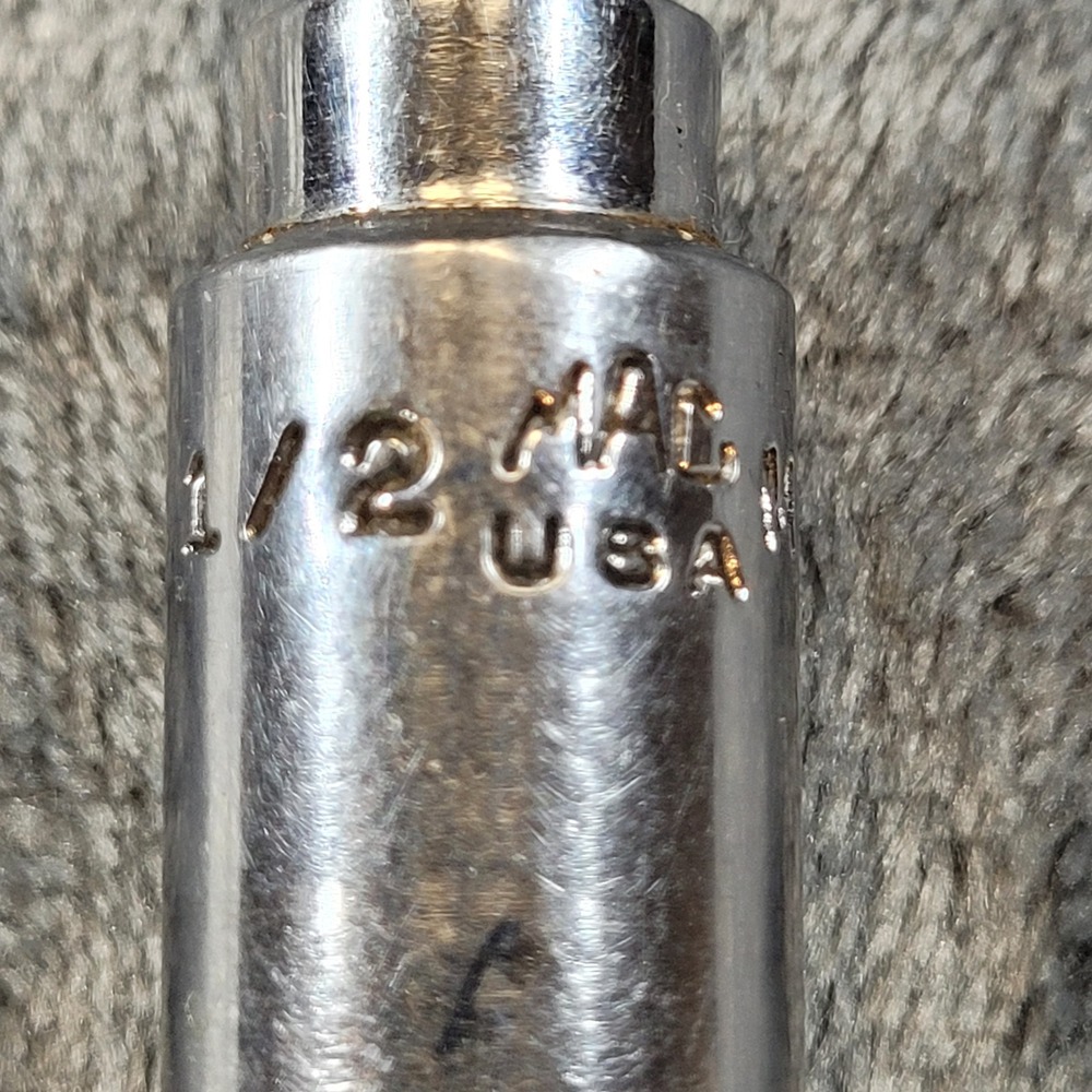 Mac Tools 1/2 Inch Deep Socket 6‎ Point MD166 USA Made Chrome 1/4 Drive
